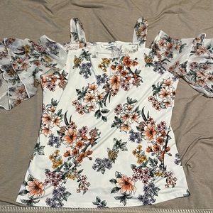 White Floral Summer Blouse